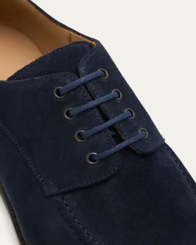 Bergdorf Goodman Men's Suede Apron-Toe Derby Shoes | Thumbnail 3 Bergdorf Goodman Men's Suede Apron-Toe Derby Shoes | Thumbnail 3