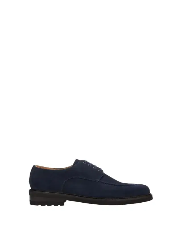 Men's Suede Apron-Toe Derby Shoes