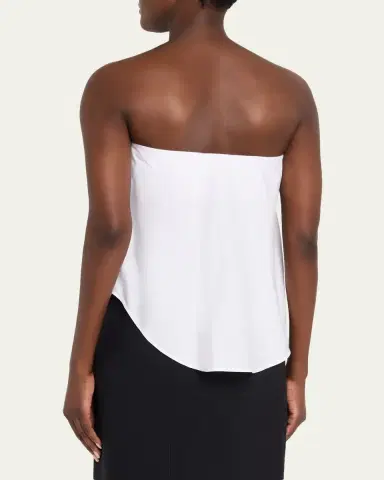 Brandon Maxwell Shea Strapless Button-Down Top | Thumbnail 3