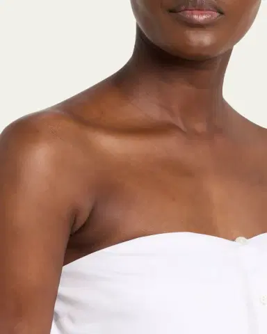 Brandon Maxwell Shea Strapless Button-Down Top | Thumbnail 5