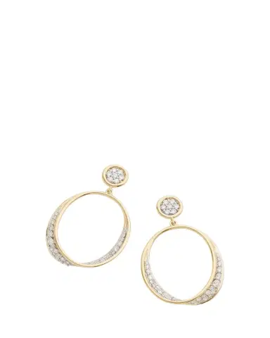 Jamie Wolf 18K Yellow and White Gold Oval Twist Earrings with Diamonds | Thumbnail 1 Jamie Wolf 18K Yellow and White Gold Oval Twist Earrings with Diamonds | Thumbnail 1