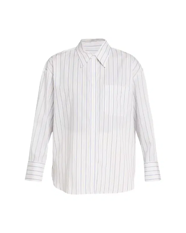 TWP Big Joe Shirt in Hairline Stripe