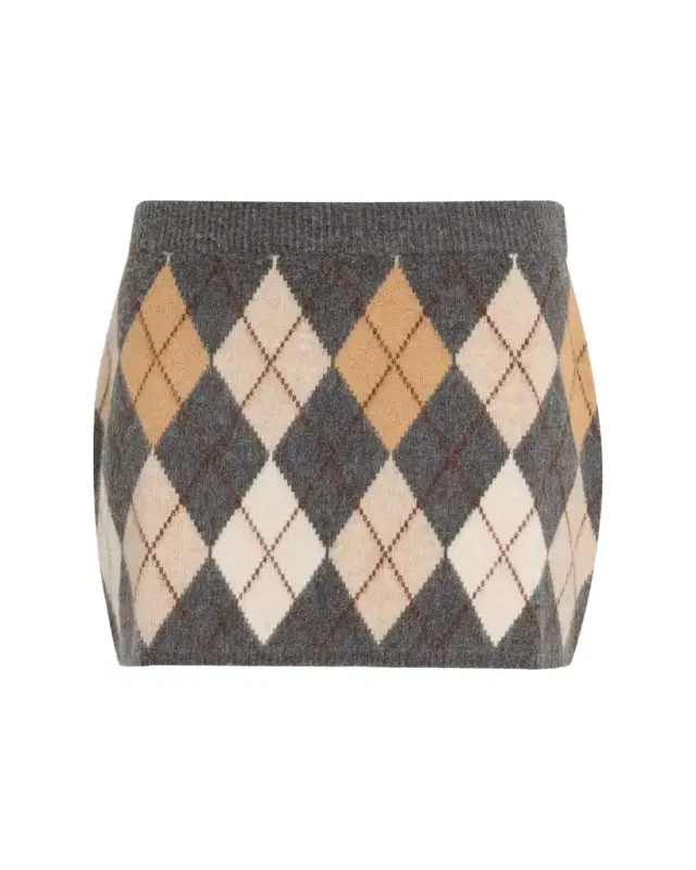 FRAME The Brushed Argyle Mini Skirt