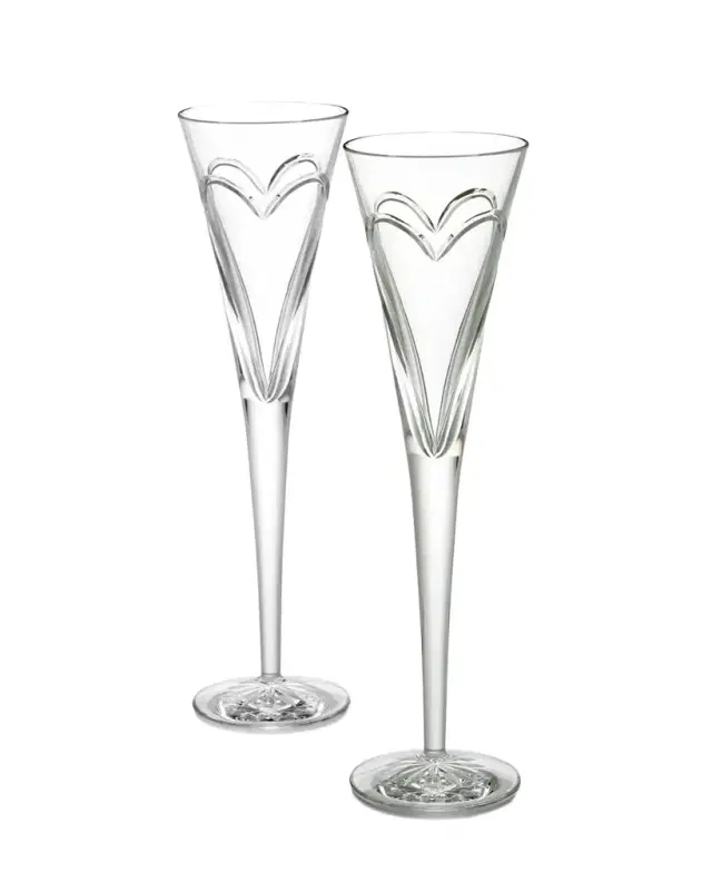 Waterford Crystal Wishes, Love, & Romance Flutes, Set of 2