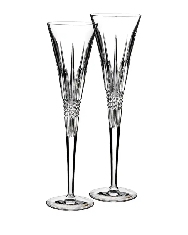 Waterford Crystal Set of Two Lismore Diamond Flutes