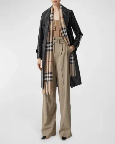 Burberry Giant Check Gauze Scarf | Thumbnail 2 Burberry Giant Check Gauze Scarf | Thumbnail 2