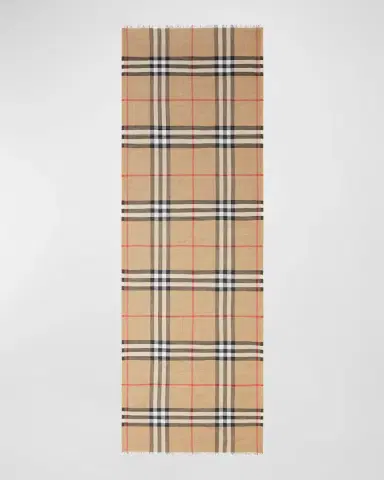 Burberry Giant Check Gauze Scarf | Thumbnail 4 Burberry Giant Check Gauze Scarf | Thumbnail 4