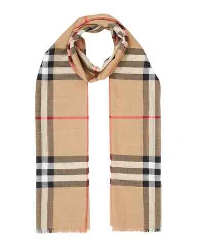 Burberry Giant Check Gauze Scarf | Thumbnail 1 Burberry Giant Check Gauze Scarf | Thumbnail 1