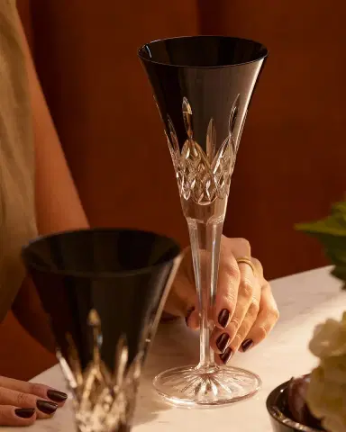 Waterford Crystal Lismore Black Flute Glasses, Set of 2 | Thumbnail 4