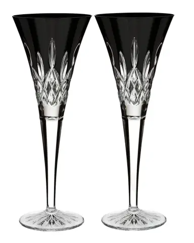 Waterford Crystal Lismore Black Flute Glasses, Set of 2 | Thumbnail 1