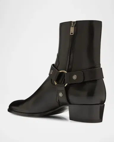 Saint Laurent Men's Wyatt 40 Harness Biker Boots | Thumbnail 3 Saint Laurent Men's Wyatt 40 Harness Biker Boots | Thumbnail 3