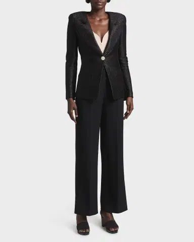 Giorgio Armani Metallic Rafia Motif Blazer | Thumbnail 2