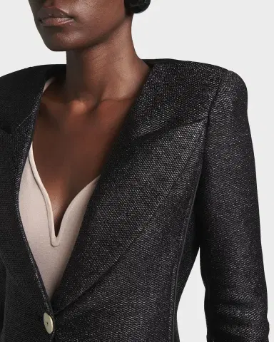 Giorgio Armani Metallic Rafia Motif Blazer | Thumbnail 4