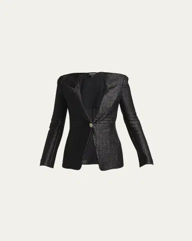 Giorgio Armani Metallic Rafia Motif Blazer | Thumbnail 5