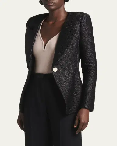 Giorgio Armani Metallic Rafia Motif Blazer | Thumbnail 8