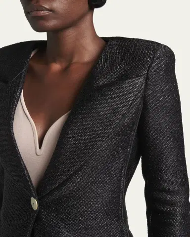 Giorgio Armani Metallic Rafia Motif Blazer | Thumbnail 9