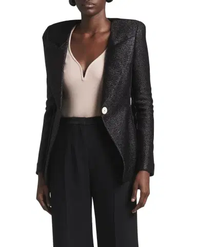 Giorgio Armani Metallic Rafia Motif Blazer | Thumbnail 1