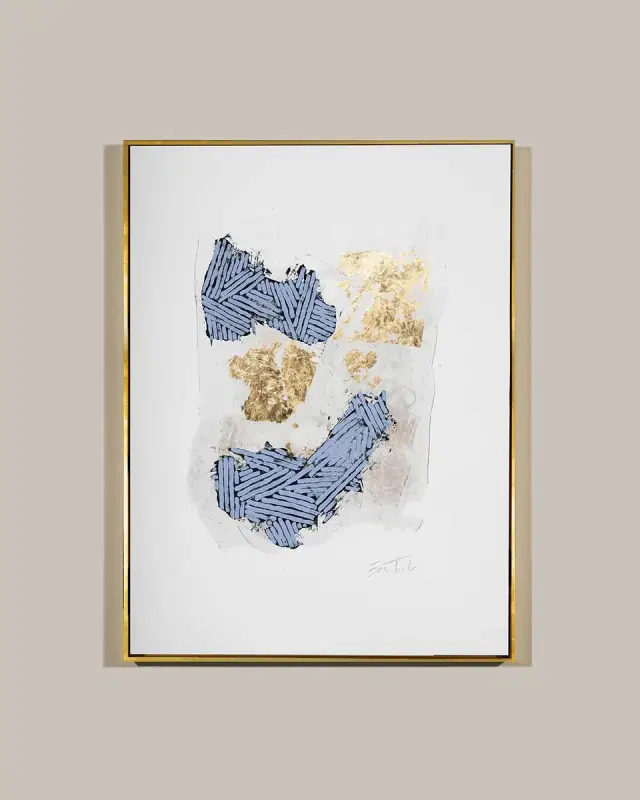 RFA Fine Art Blue & Gold Abstract Giclee