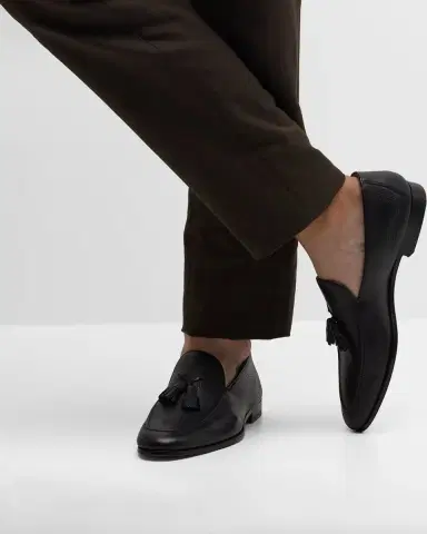 Magnanni Men's Seneca Grained Leather Tassel Loafers | Thumbnail 2