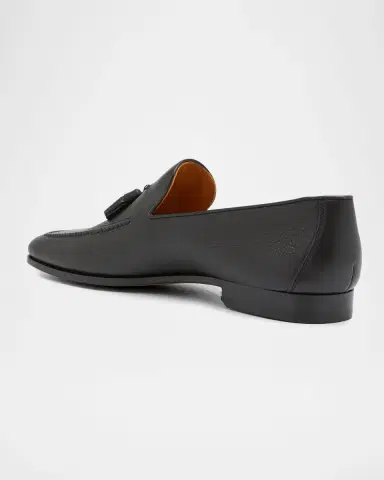 Magnanni Men's Seneca Grained Leather Tassel Loafers | Thumbnail 4
