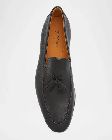 Magnanni Men's Seneca Grained Leather Tassel Loafers | Thumbnail 5
