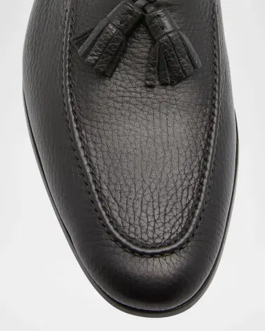 Magnanni Men's Seneca Grained Leather Tassel Loafers | Thumbnail 6