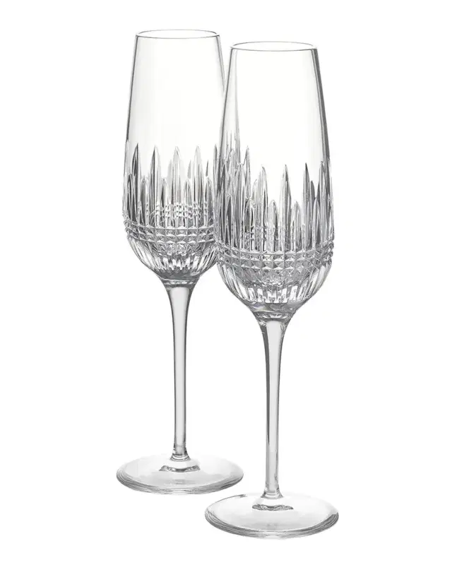 Waterford Crystal Lismore Diamond Essence Flutes, Set of 2