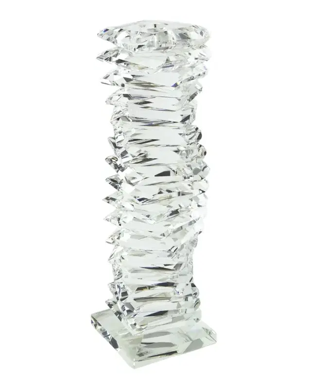 Tizo Clear Crystal "Twisted" Candleholder Large
