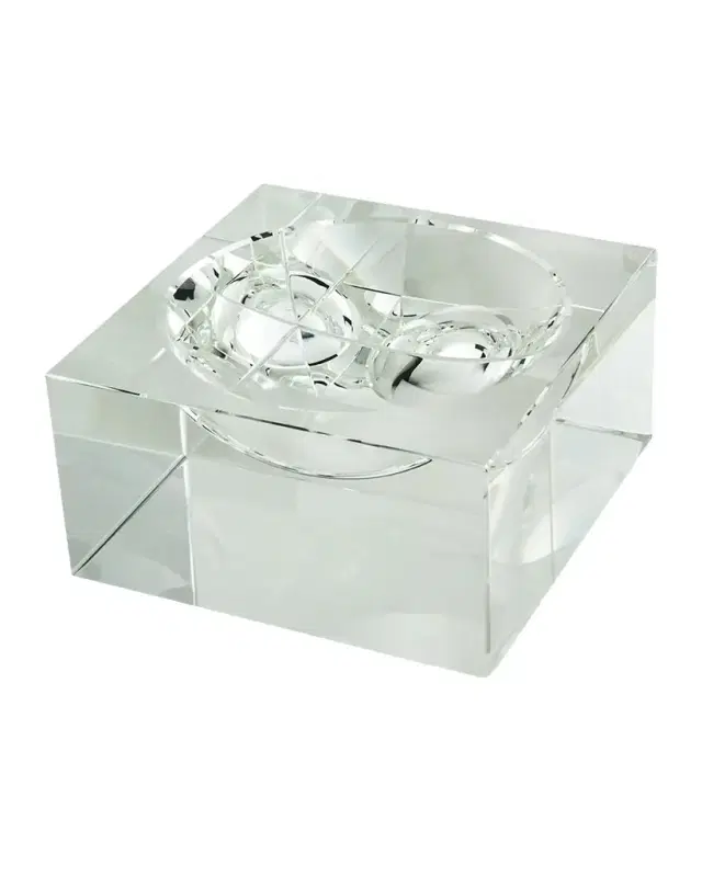 Tizo Clear Crystal Square Centerpiece Bowl Med.