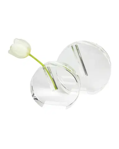 Tizo Clear Crystal Vase Flat Round - Small | Thumbnail 1 Tizo Clear Crystal Vase Flat Round - Small | Thumbnail 1