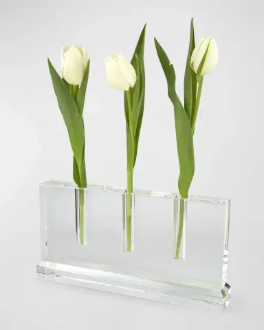 Tizo Clear Crystal 3-Hole Bud Vase | Thumbnail 2