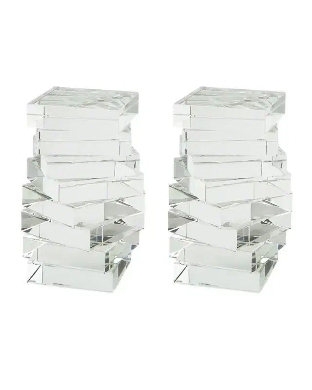 Tizo Crystal Twisted Bookend Pair