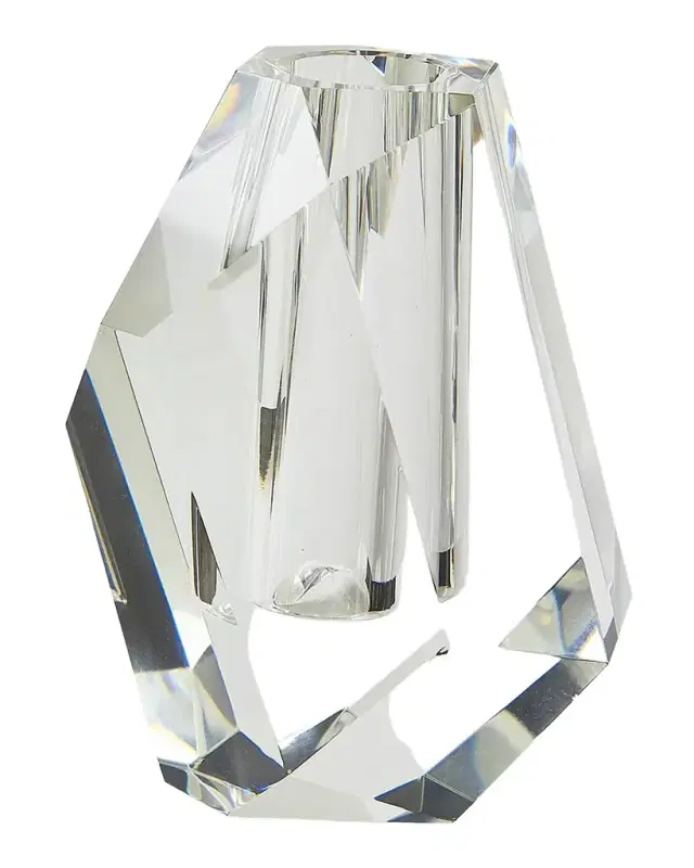 Tizo Clear Crystal Vase Multi Faceted Rock - Small