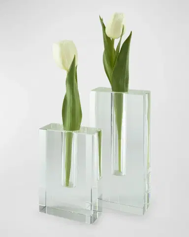Tizo Clear Crystal Rectangle Bud Vase - Small | Thumbnail 3 Tizo Clear Crystal Rectangle Bud Vase - Small | Thumbnail 3