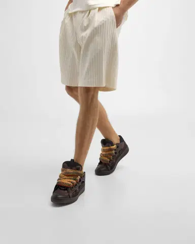 Lanvin Men's Curb Leather Low-Top Sneakers | Thumbnail 2 Lanvin Men's Curb Leather Low-Top Sneakers | Thumbnail 2