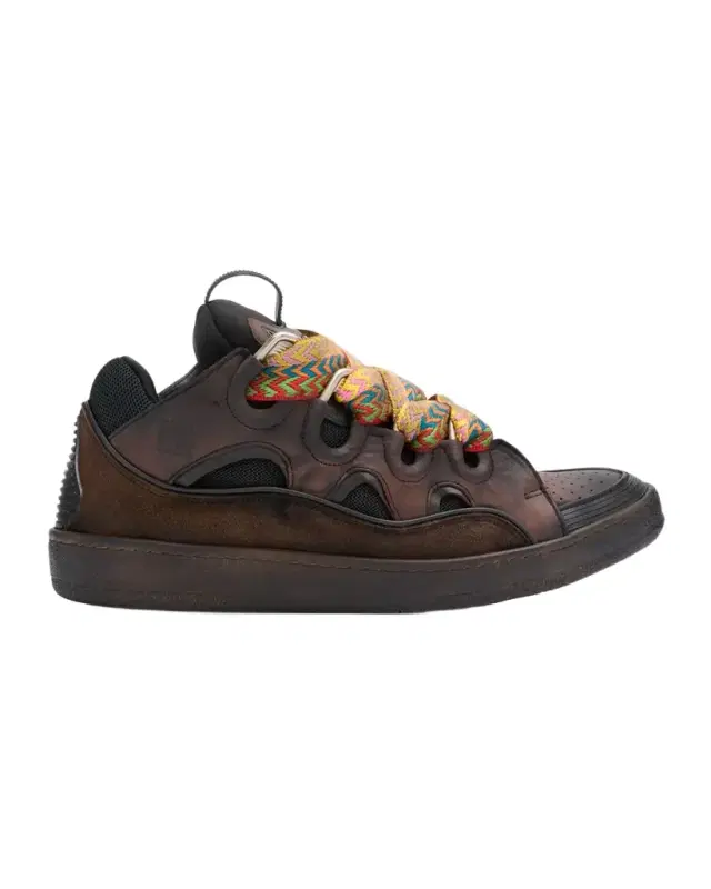 Men 's Curb Leather Low-Top Sneakers