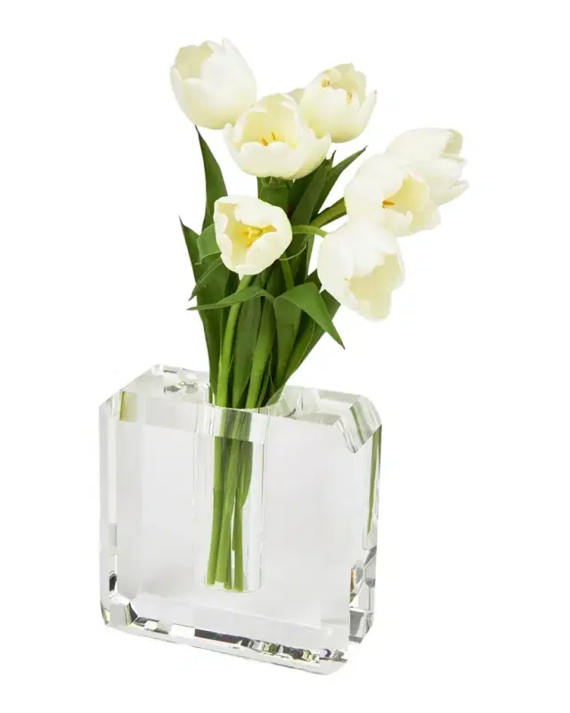 Tizo Clear Beveled Crystal Centerpiece Vase - Wide