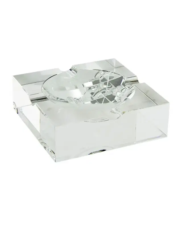 Tizo Clear Crystal Square Cigar Ashtray Large