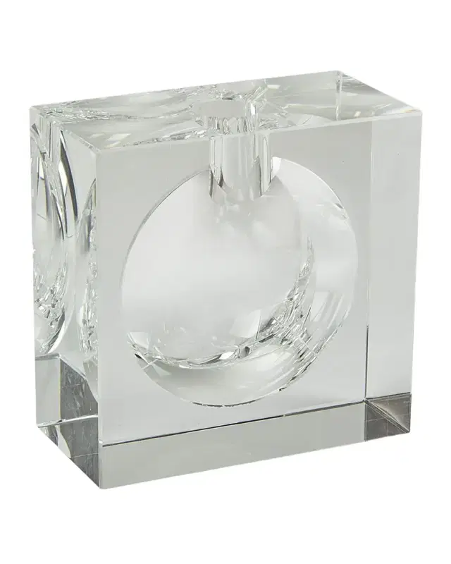 Tizo Clear Crystal Vase Square W/Bubble -Large
