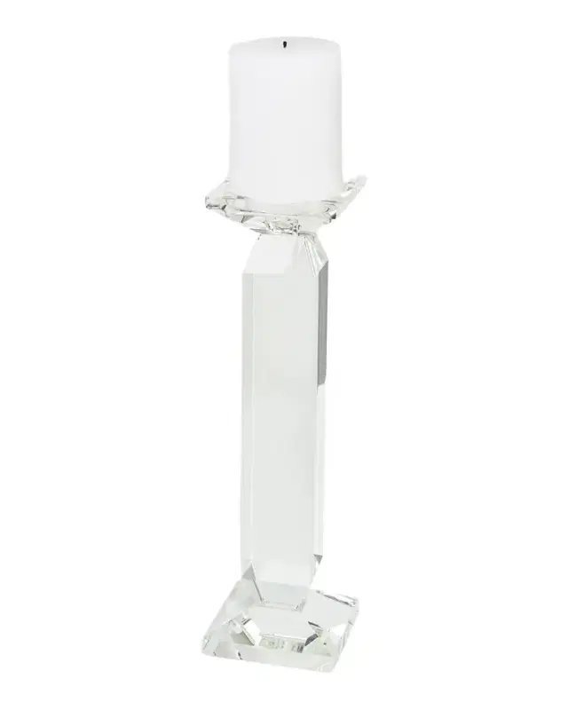 Tizo Clear Crystal Pillar Candle Holder - Large