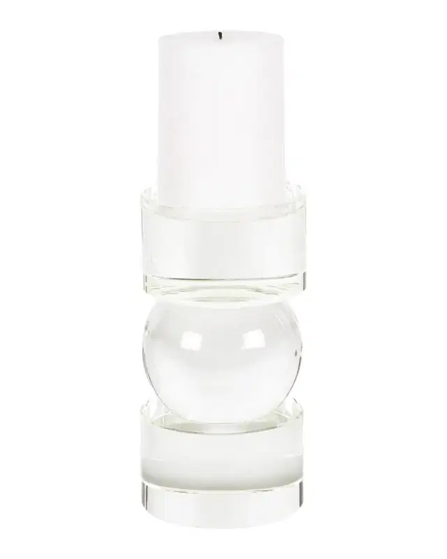 Tizo Clear Crystal Sphere Candle Pillar Md