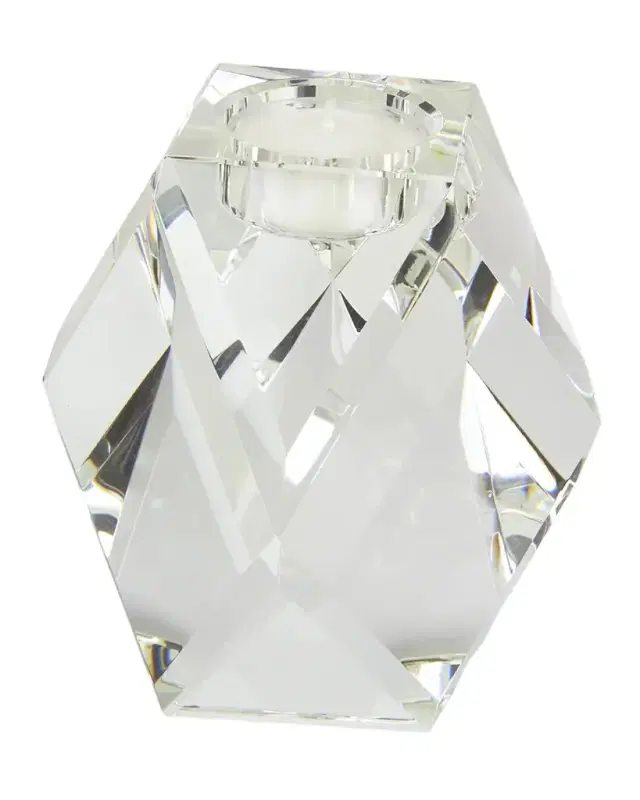 Tizo Clear Crystal Votive Candle Holder Diamond Cut Medium