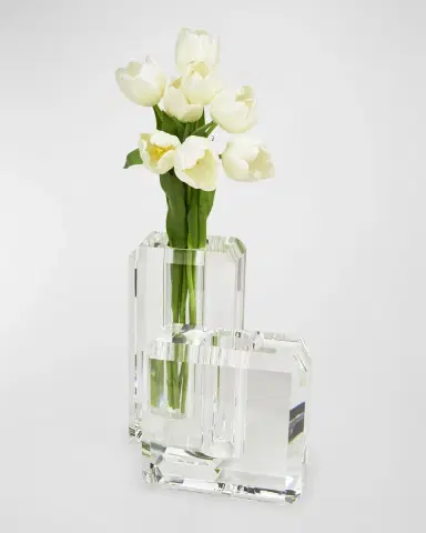 Tizo Clear Beveled Crystal Centerpiece Vase - Tall | Thumbnail 2 Tizo Clear Beveled Crystal Centerpiece Vase - Tall | Thumbnail 2