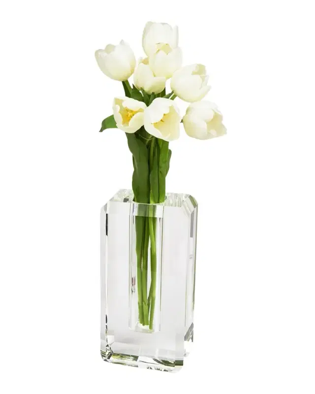 Tizo Clear Beveled Crystal Centerpiece Vase - Tall