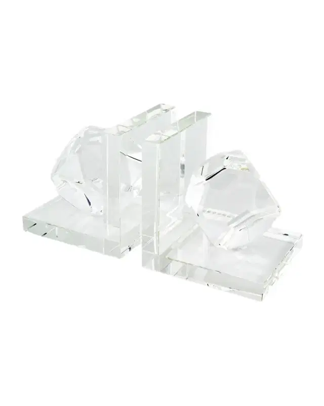 Tizo Clear Crystal Bookend Pair