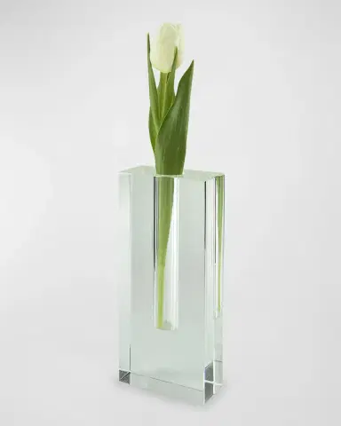 Tizo Clear Crystal Rectangle Bud Vase - Large | Thumbnail 2 Tizo Clear Crystal Rectangle Bud Vase - Large | Thumbnail 2