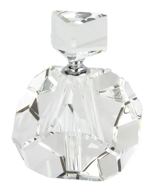 Tizo Clear Crystal Faceted Diamond Cut Perfume Bottle