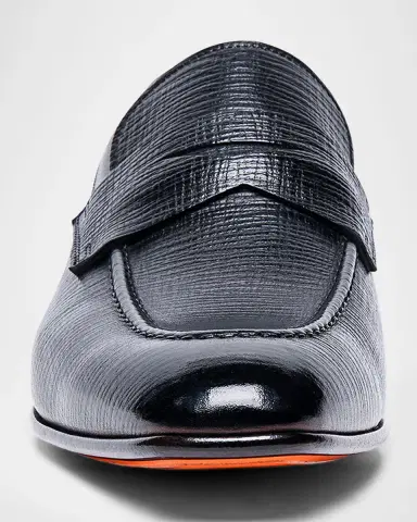 Santoni Men's Gannon Leather Penny Loafers | Thumbnail 4