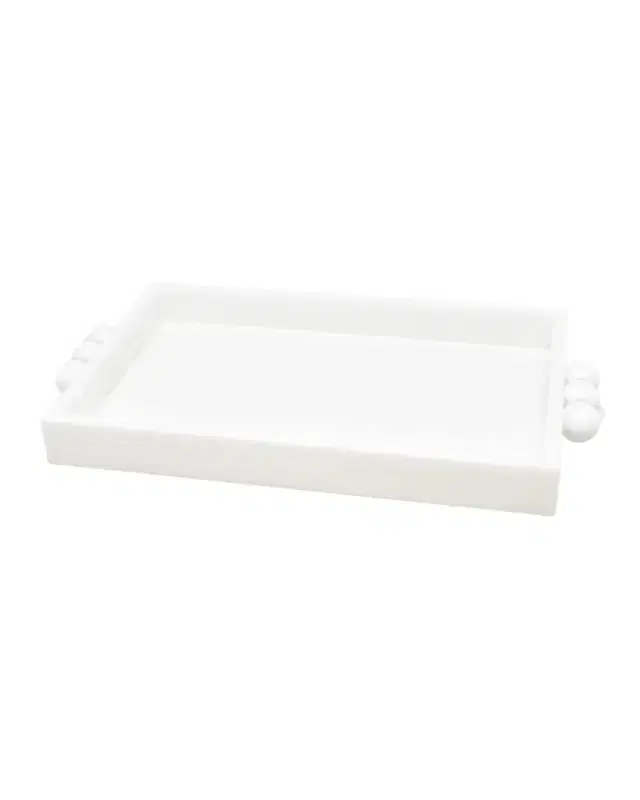 Tizo White Lucite Tray with Bubble Handles