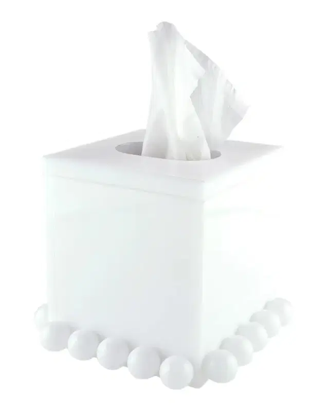 Tizo White Lucite Tissue Box Bubble Design